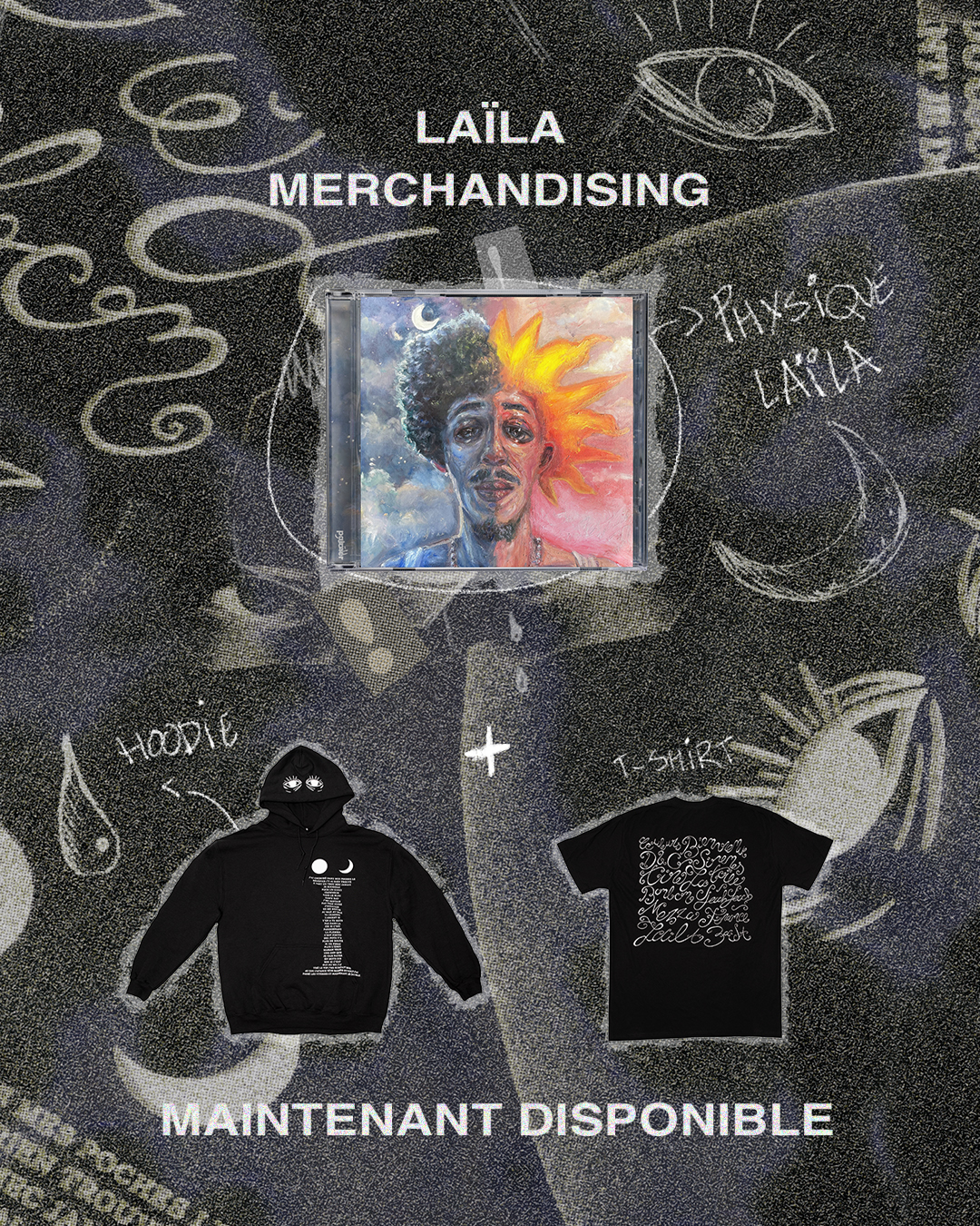 Flyer Merchandising Laïla Tshirt, Hoodie et CD