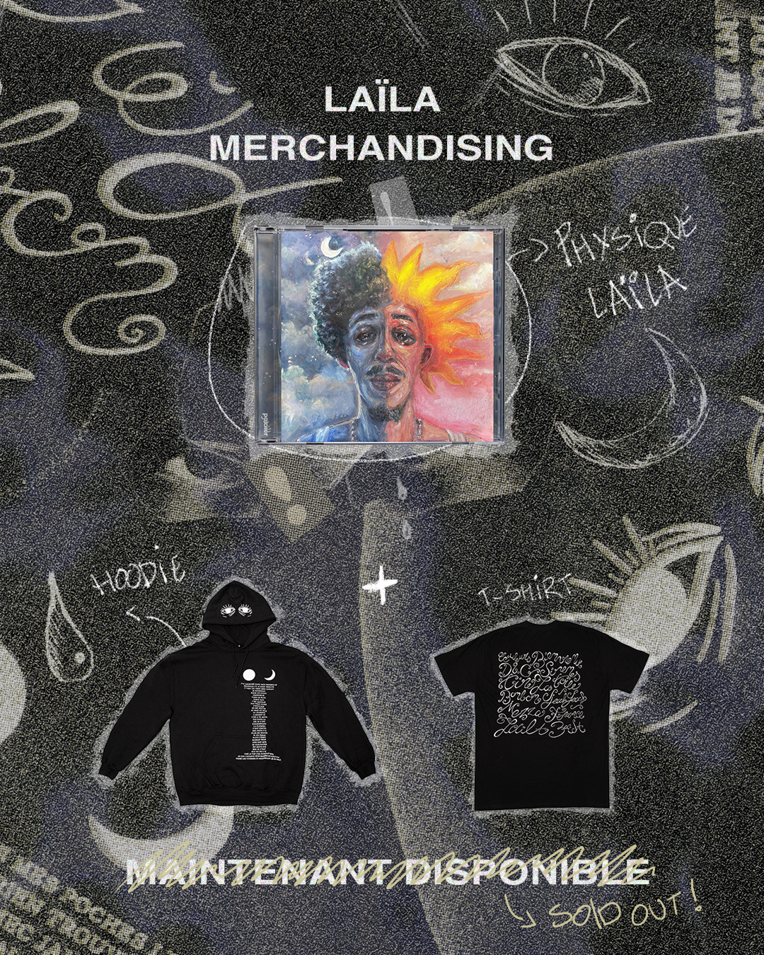 Flyer Merchandising Tshirt, Hoodie & CD Laïla